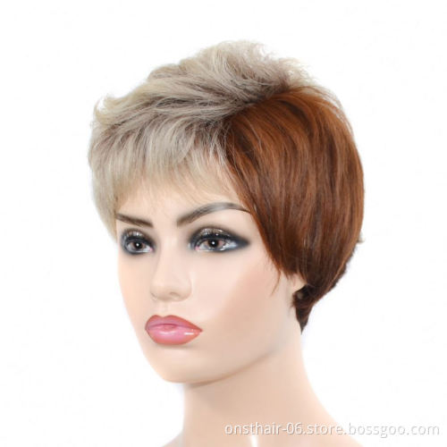 MYZYR wholesale women gradient color short hair wig cheap hair high quality synthetic hair